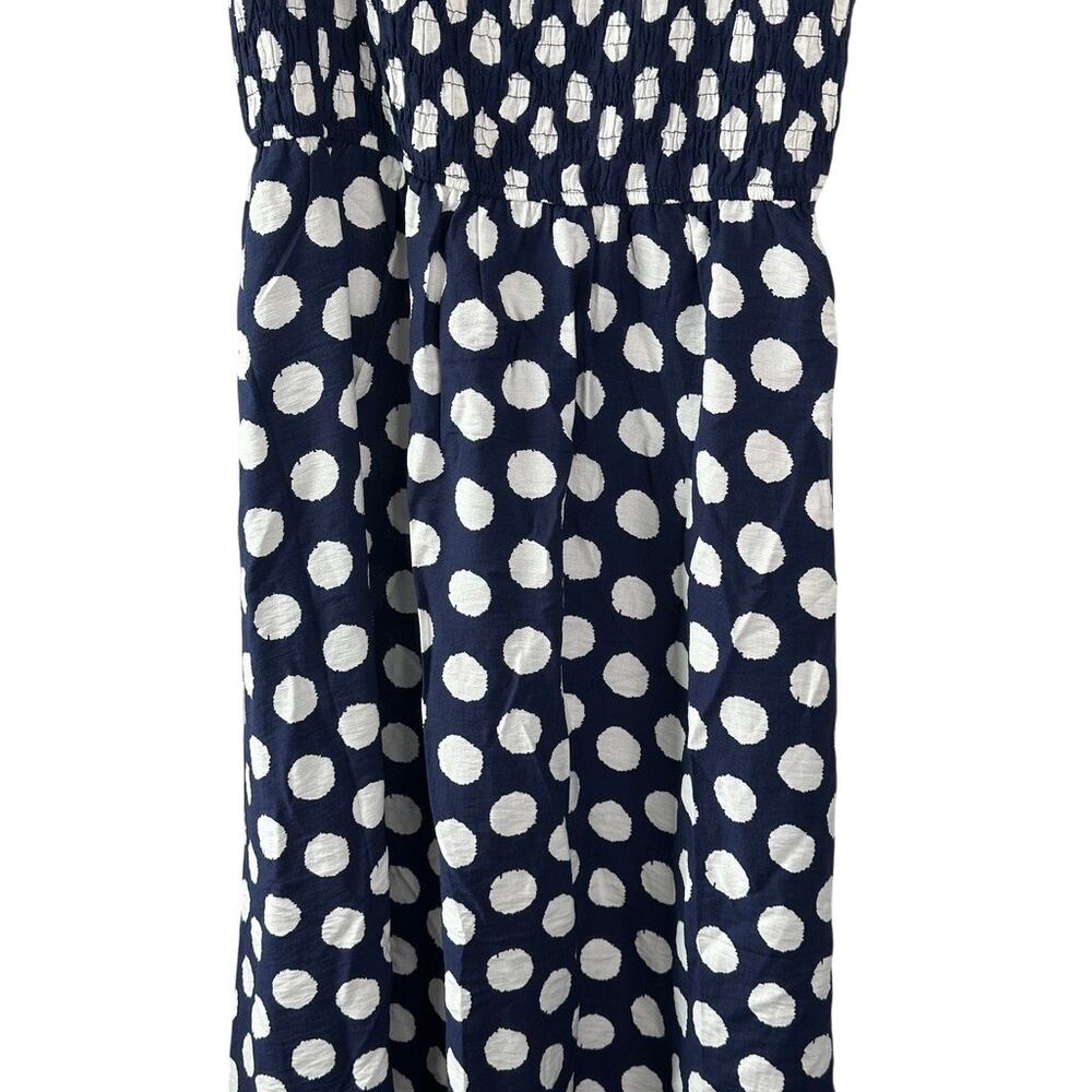 PRETTYGARDEN Navy Polka Dot Dress Spaghetti Strap Smocked Sundress Large NEW - Picture 5 of 9